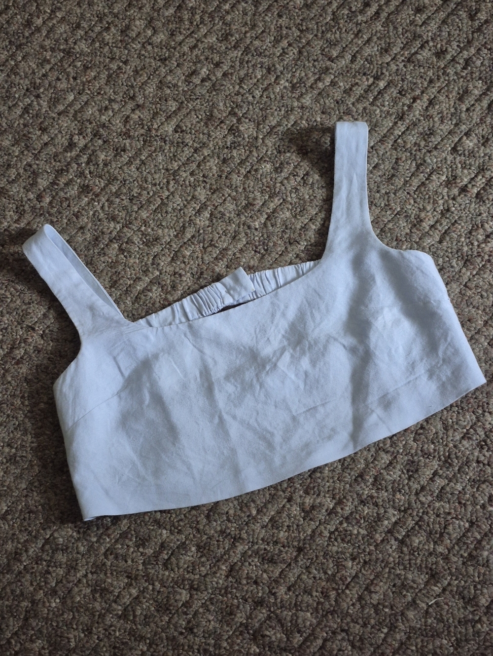 Significant Other Linen Blend Open Back Crop Top Size 8